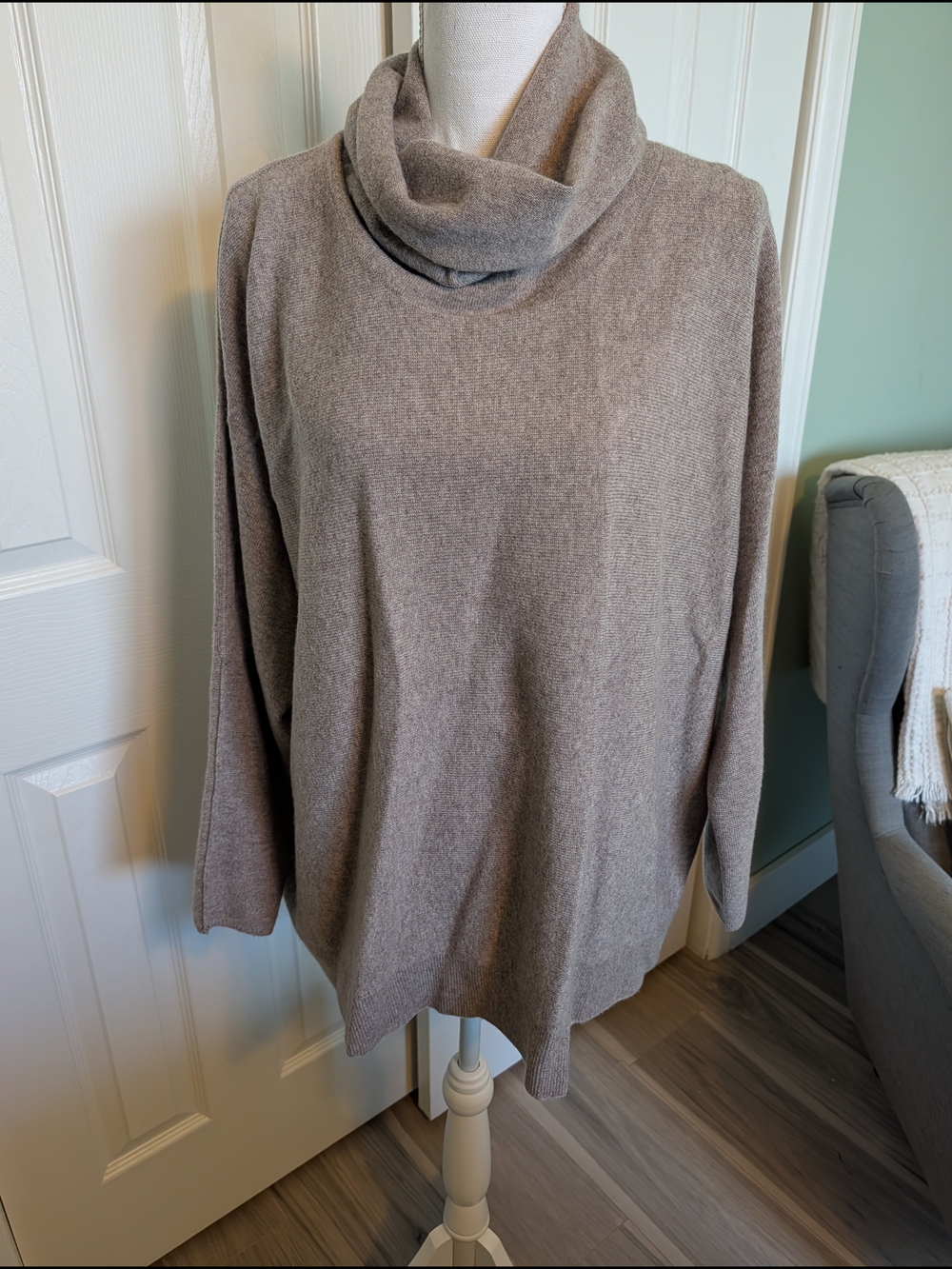 J. Jill Relaxed Cowl Neck Sweater in Taupe